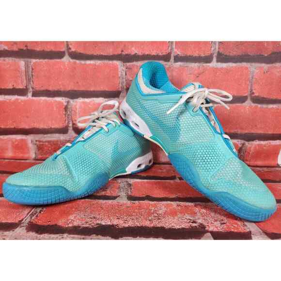2009 Nike Courtballistec 2.3 Max Air Lunarlite 386175-300 Womens Sz 8 Teal/Volt - Picture 1 of 9